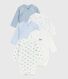 Set van katoenen babybody's met lange mouwen en print