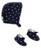 Lot beguin et chaussons bébé fille bleu SMOKING/blanc MARSHMALLOW