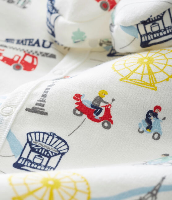 Pyjama en slofjes voor babyjongens wit MARSHMALLOW/wit MULTICO