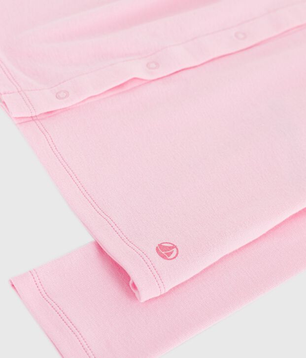 Cardigan enfant en coton uni rose clair