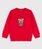 Sweatshirt enfant en molleton gratté rouge TERKUIT