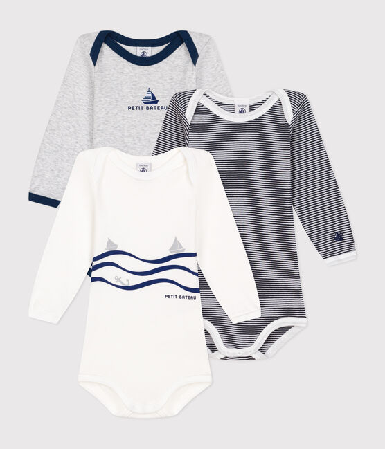 Lot de 3 bodies manches longues en coton bébé variante 3