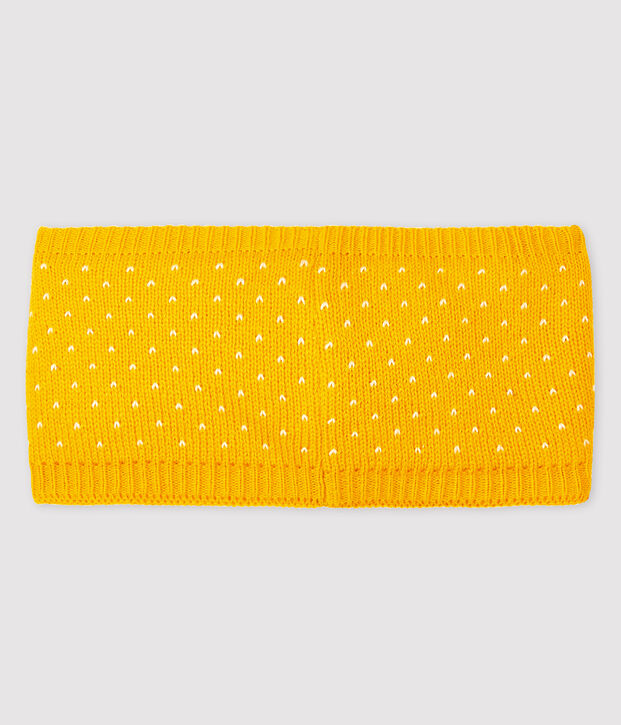 Snood b&eacute;b&eacute; avec jacquard jaune/blanc