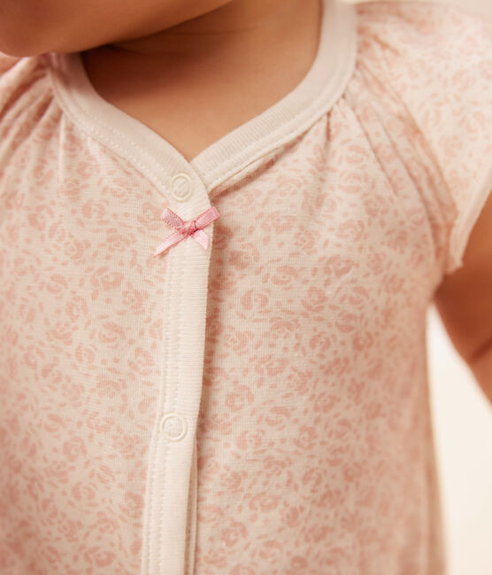 Kort katoenen pakje met bloemenprint voor baby's MARSHMALLOW/ PANTY