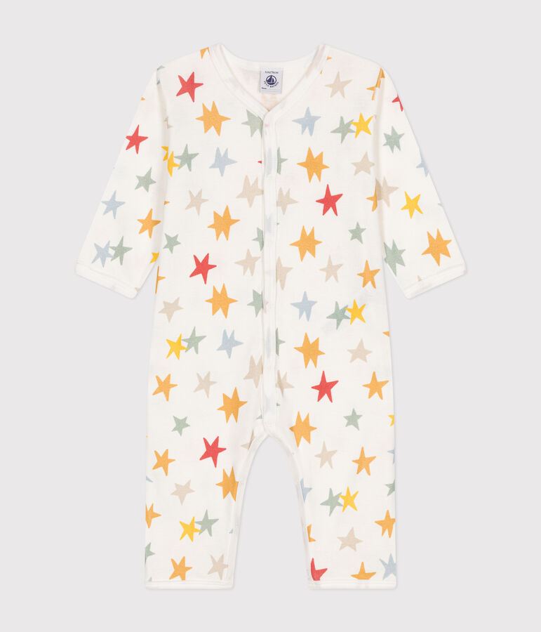 Pyjama sans pieds imprim&eacute; en coton b&eacute;b&eacute; blanc/multicouleur