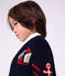 Cardigan enfant en laine et coton &agrave; motifs rouge/multicouleur