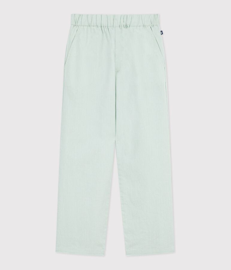 Pantalon enfant en coton lin bleu SPRAY