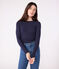 T-shirt met lange mouwen van katoen en wol voor dames - L'Iconique blauw SMOKING