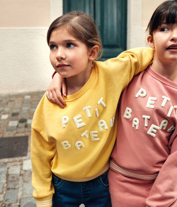 Fleece sweatshirt voor jongens/meisjes geel