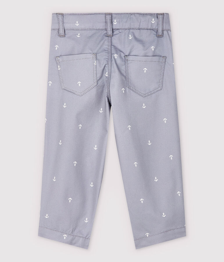 Pantalon en twill en brod&eacute; b&eacute;b&eacute; gar&ccedil;on gris