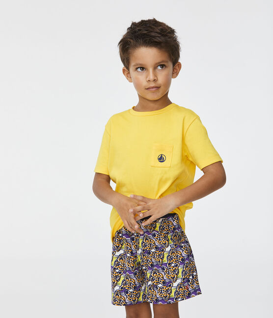 Strandshort met print voor jongens wit MARSHMALLOW/wit MULTICO