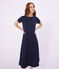 Robe longue femme en coton bleu