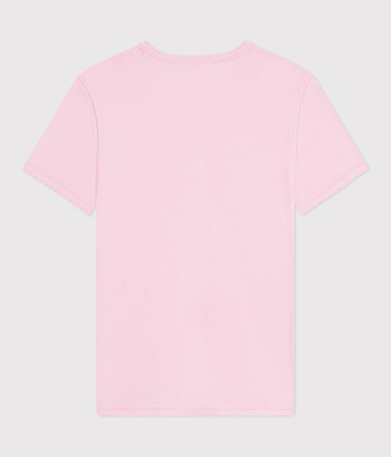 Tee-shirt femme en coton manches courtes uni rose MARQUISE