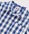 Pyjama à carreaux petit garçon en twill bleu MEDIEVAL/blanc MARSHMALLOW