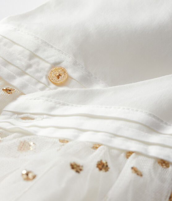 Robe bébé fille blanc MARSHMALLOW/jaune OR