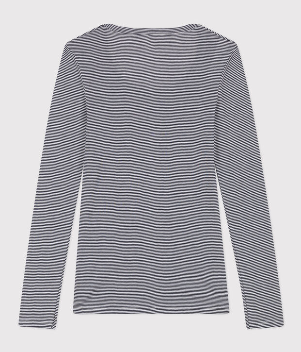 Aansluitend, gestreept T-shirt van luchtig katoen voor dames blauw/wit
