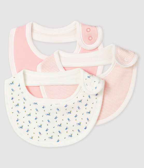 Set van 3 slabbetjes van ribstof voor baby variante 1