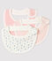 Set van 3 slabbetjes van ribstof voor baby variante 1