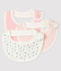 Set van 3 slabbetjes van ribstof voor baby