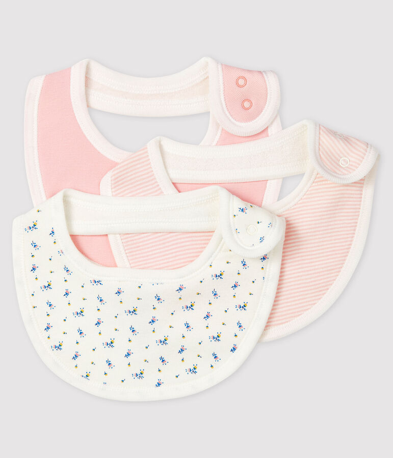Set van 3 slabbetjes van ribstof voor baby multicouleur