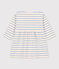 Robe manches longues bébé à rayure marinière en coton blanc AVALANCHE/ SKY CHINE