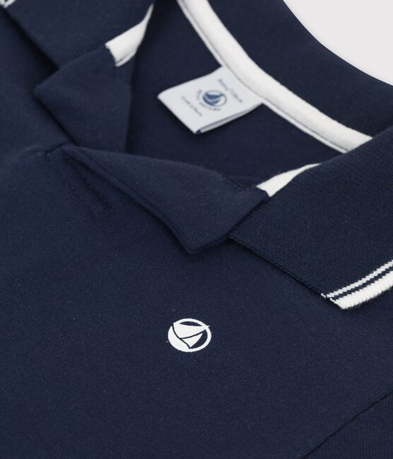 Polo met korte mouwen in jersey voor jongens blauw SMOKING