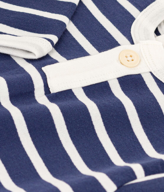 Lang gestreept pakje van molton voor baby's CHALOUPE/ MARSHMALLOW