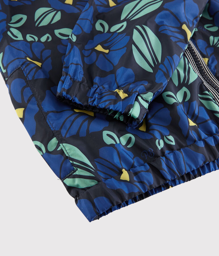 Windjack van gerecycled polyester voor jongens blauw SMOKING/wit MULTICO