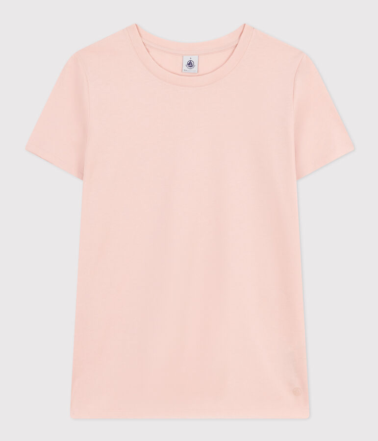 LE Droit, katoenen T-shirt voor dames met ronde hals roze