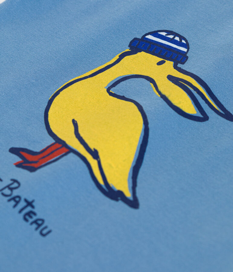 T-shirt b&eacute;b&eacute; en coton &agrave; manches courtes uni bleu