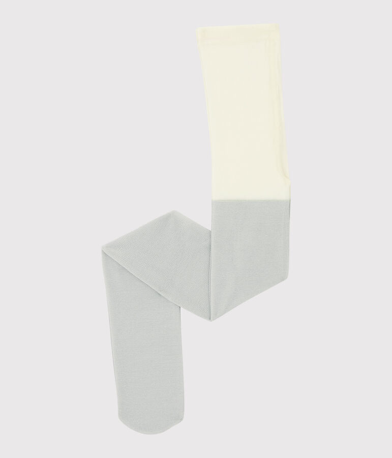 Collants en microfibre &agrave; paillettes  enfant fille blanc/gris