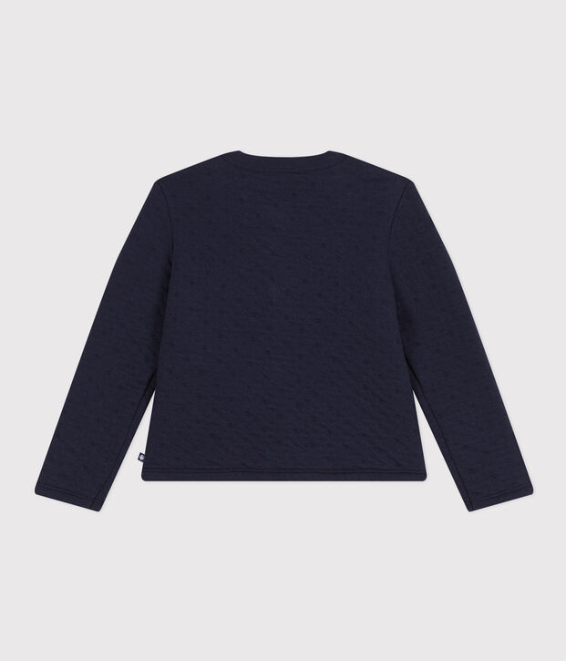 Cardigan in doorgestikte tubic met print voor meisjes SMOKING