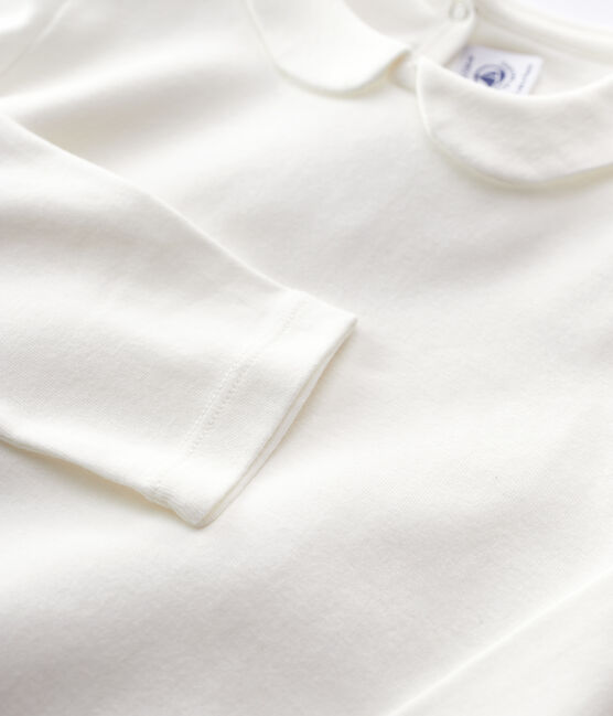 Katoenen meisjes t-shirt met lange mouwen wit MARSHMALLOW