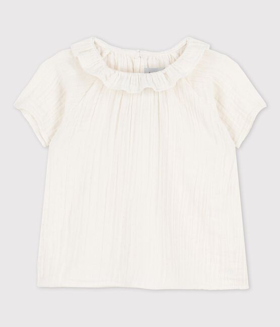 Blouse en gaze de coton bio bébé blanc MARSHMALLOW