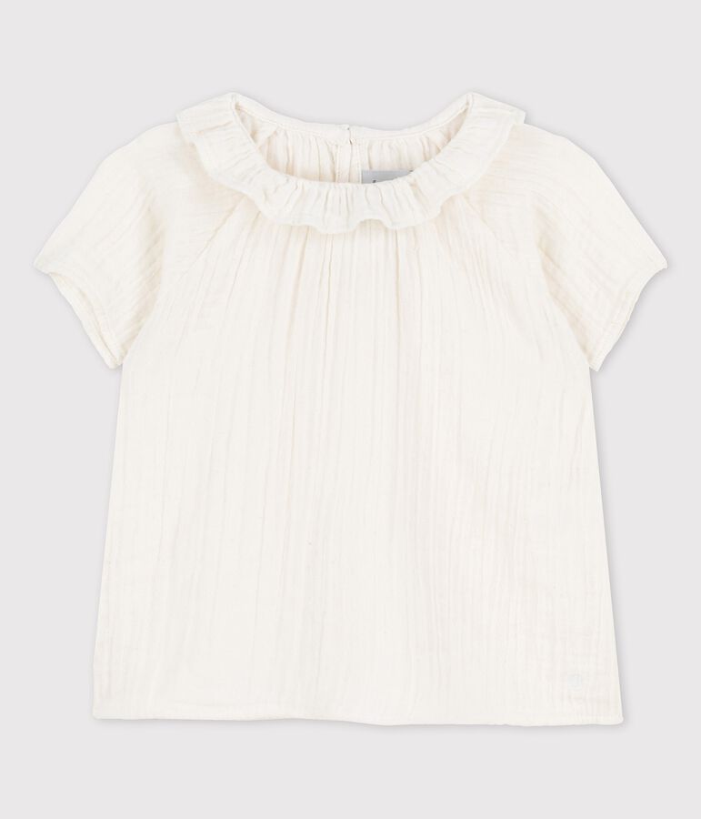 Blouse en gaze de coton bio b&eacute;b&eacute; blanc