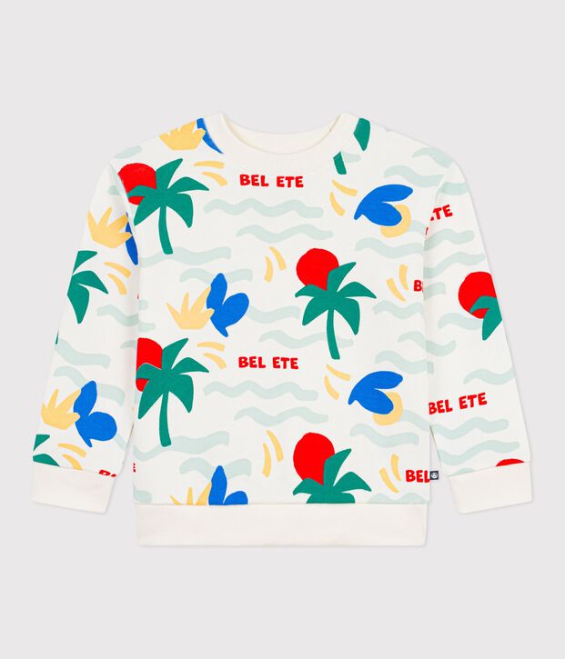 Katoenen sweatshirt met print voor kinderen ecru/multicouleur