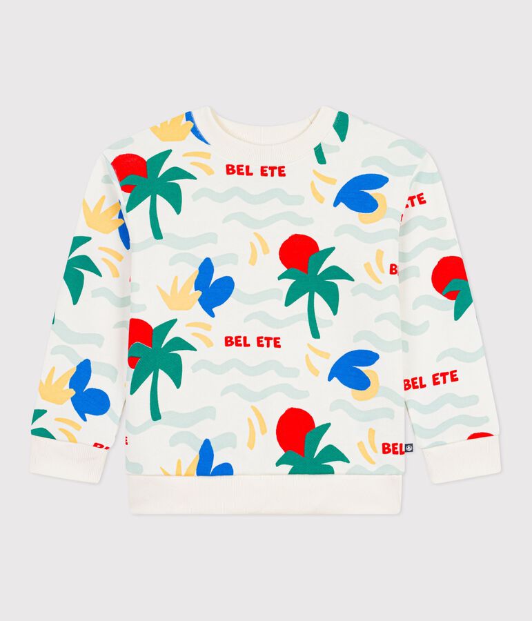 Katoenen sweatshirt met print voor kinderen ecru/multicouleur