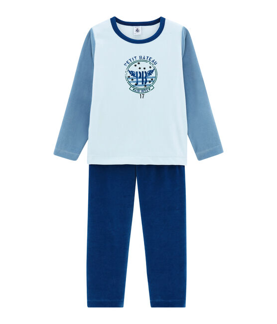 Jongenspyjama blauw LIMOGES/wit MULTICO