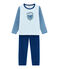 Jongenspyjama blauw LIMOGES/wit MULTICO