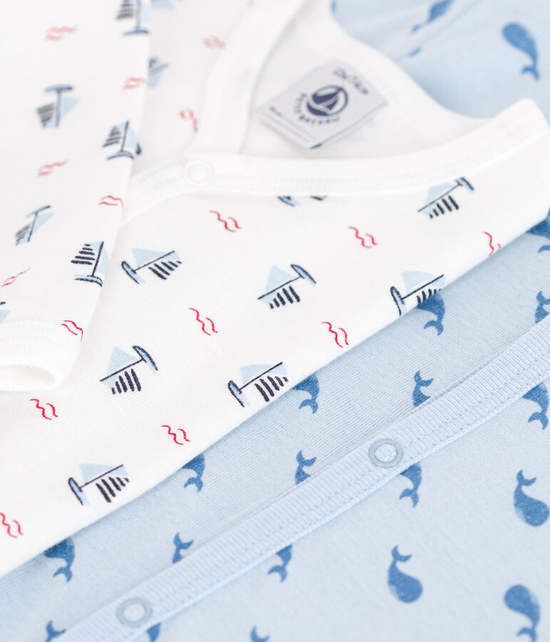 Setje met 2 katoenen babypyjama's met print multicouleur