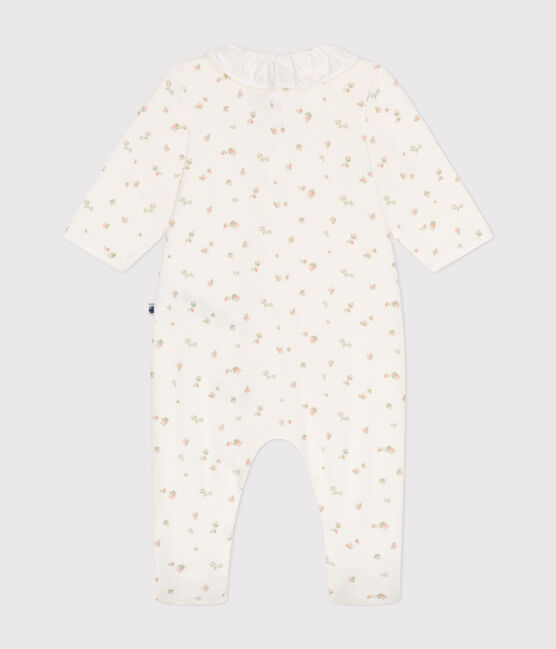 Babypyjama van velours wit MARSHMALLOW/wit MULTICO
