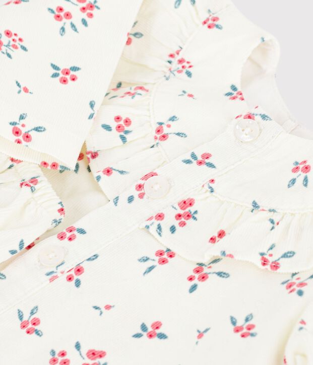 Robe b&eacute;b&eacute; en coton imprim&eacute; &agrave; fleurs &eacute;cru/multicouleur