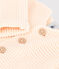 Gebreide uniseks babycardigan in ribbelsteek ecru AVALANCHE