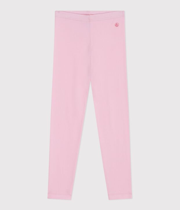 Legging enfant en coton uni rose clair