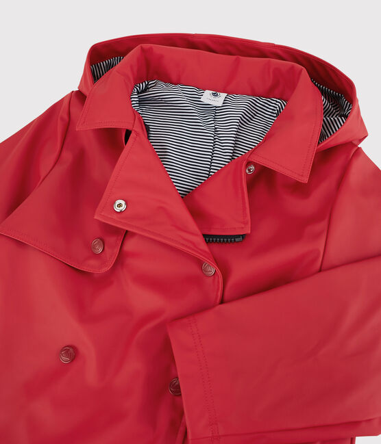 Trench à capuche enfant fille rouge TERKUIT