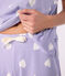 Pyjama femme en coton manches courtes jambes larges imprimé cœurs blanc SQUAW/ MARSHMALLOW