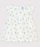 Blouse met print in biokatoenen gaas voor meisjes wit MARSHMALLOW/wit MULTICO