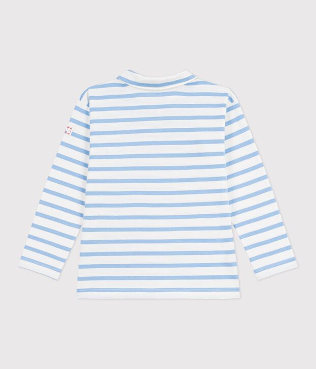 Marini&egrave;re enfant en coton &agrave; rayures bleu/bleu