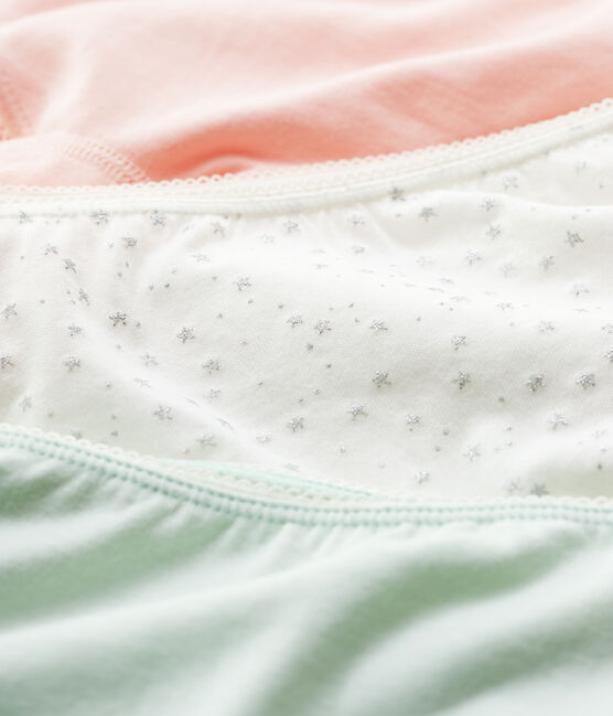 Lot de 3 shorties imprimé paillettes fille en coton biologique et élasthanne variante 1