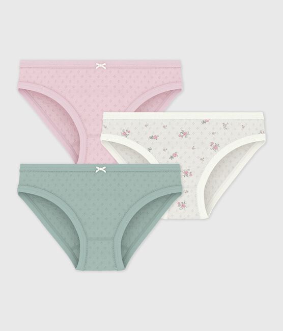 Lot de culottes enfant en coton ajouré imprimé fleuri variante 1